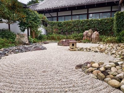 Japanese dry rock garden