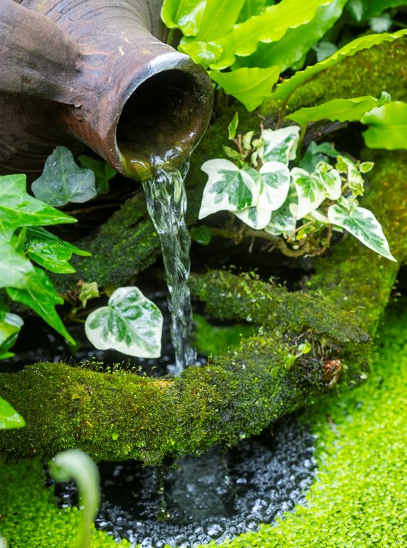 Small fountain with moss